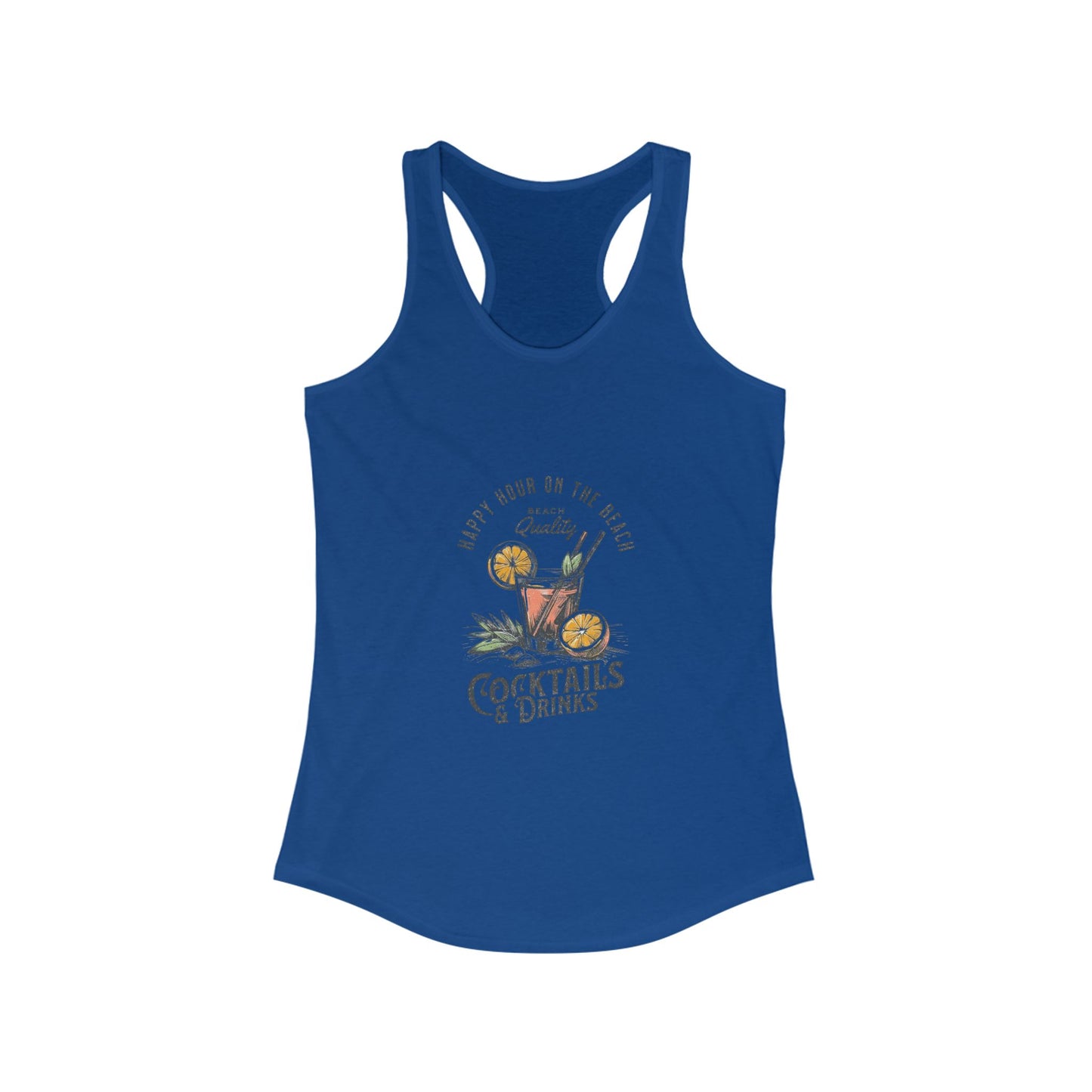 Cocktails & Drinks Women's Racerback Tank, Summer Vibes, Fun Party Top, Beach Wear, Gift for Her, Relaxed Fit Shirt