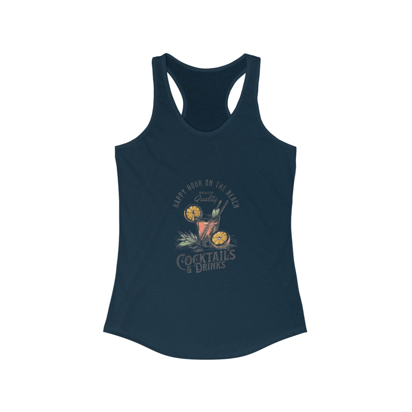 Cocktails & Drinks Women's Racerback Tank, Summer Vibes, Fun Party Top, Beach Wear, Gift for Her, Relaxed Fit Shirt