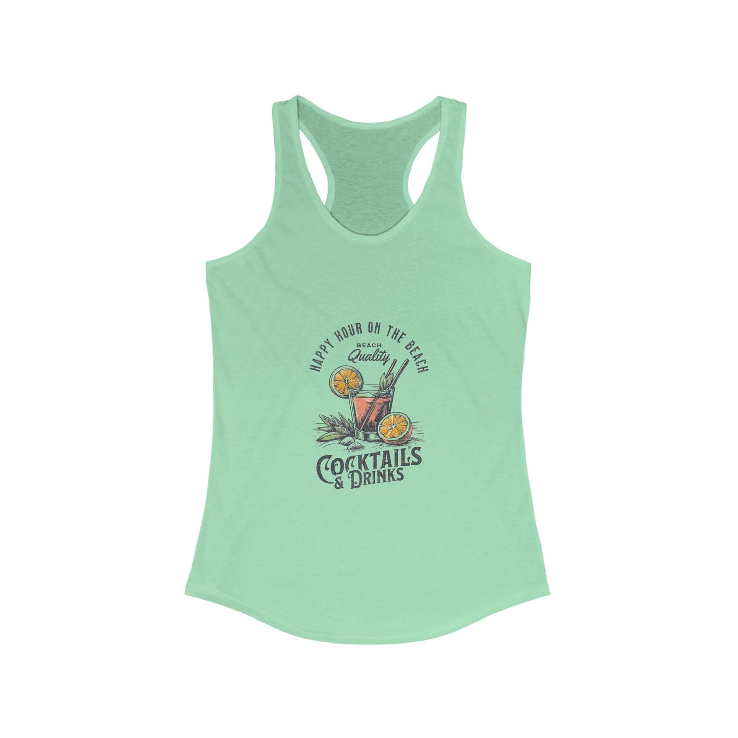 Cocktails & Drinks Women's Racerback Tank, Summer Vibes, Fun Party Top, Beach Wear, Gift for Her, Relaxed Fit Shirt