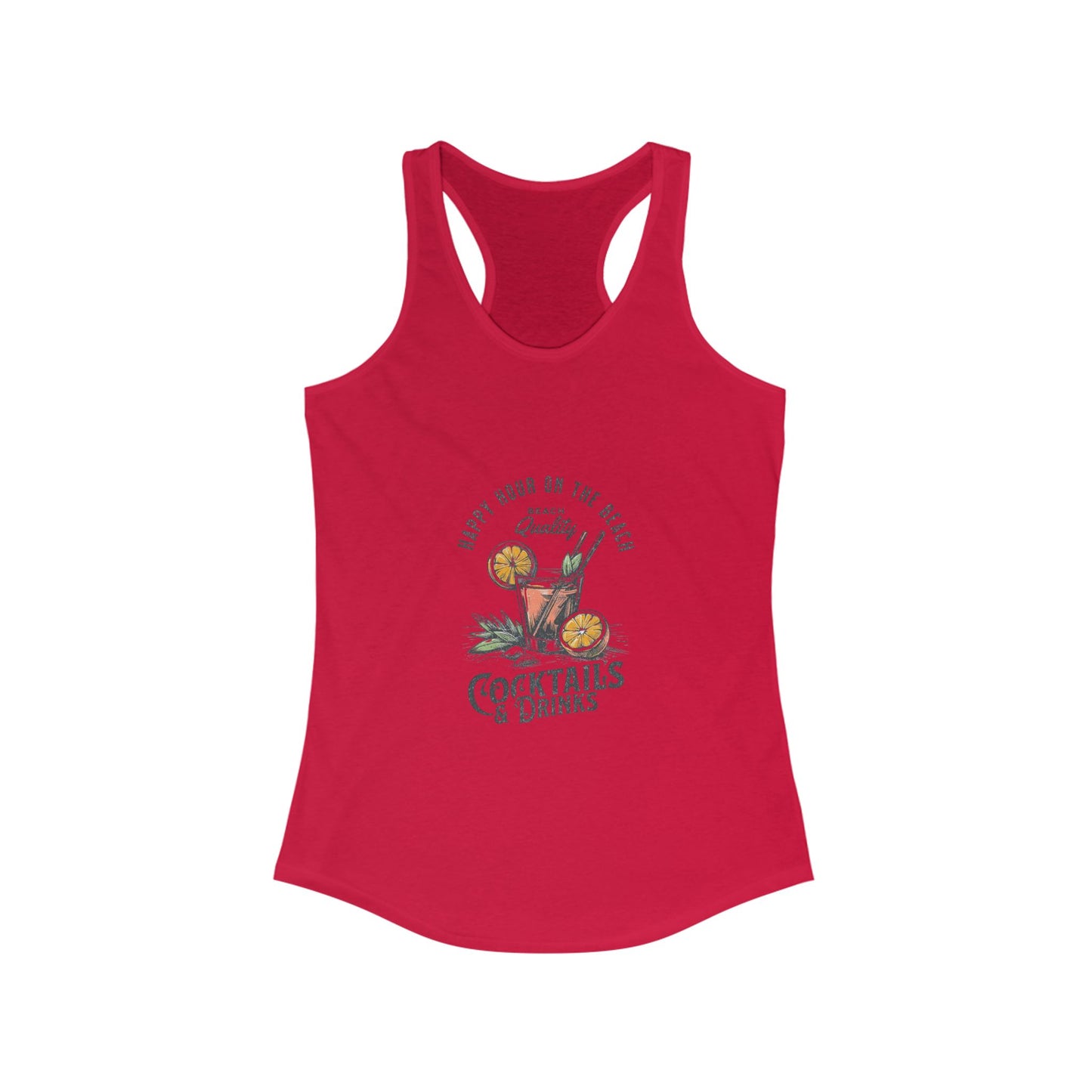Cocktails & Drinks Women's Racerback Tank, Summer Vibes, Fun Party Top, Beach Wear, Gift for Her, Relaxed Fit Shirt