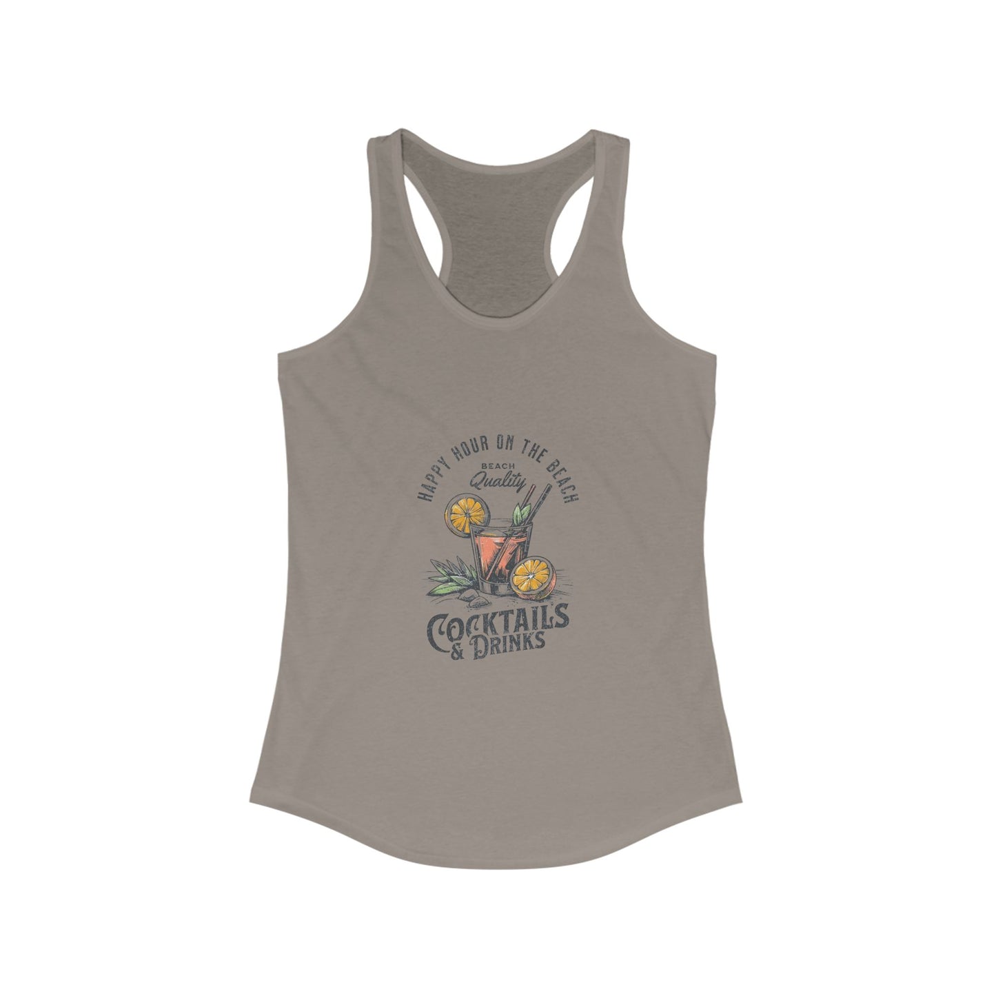 Cocktails & Drinks Women's Racerback Tank, Summer Vibes, Fun Party Top, Beach Wear, Gift for Her, Relaxed Fit Shirt