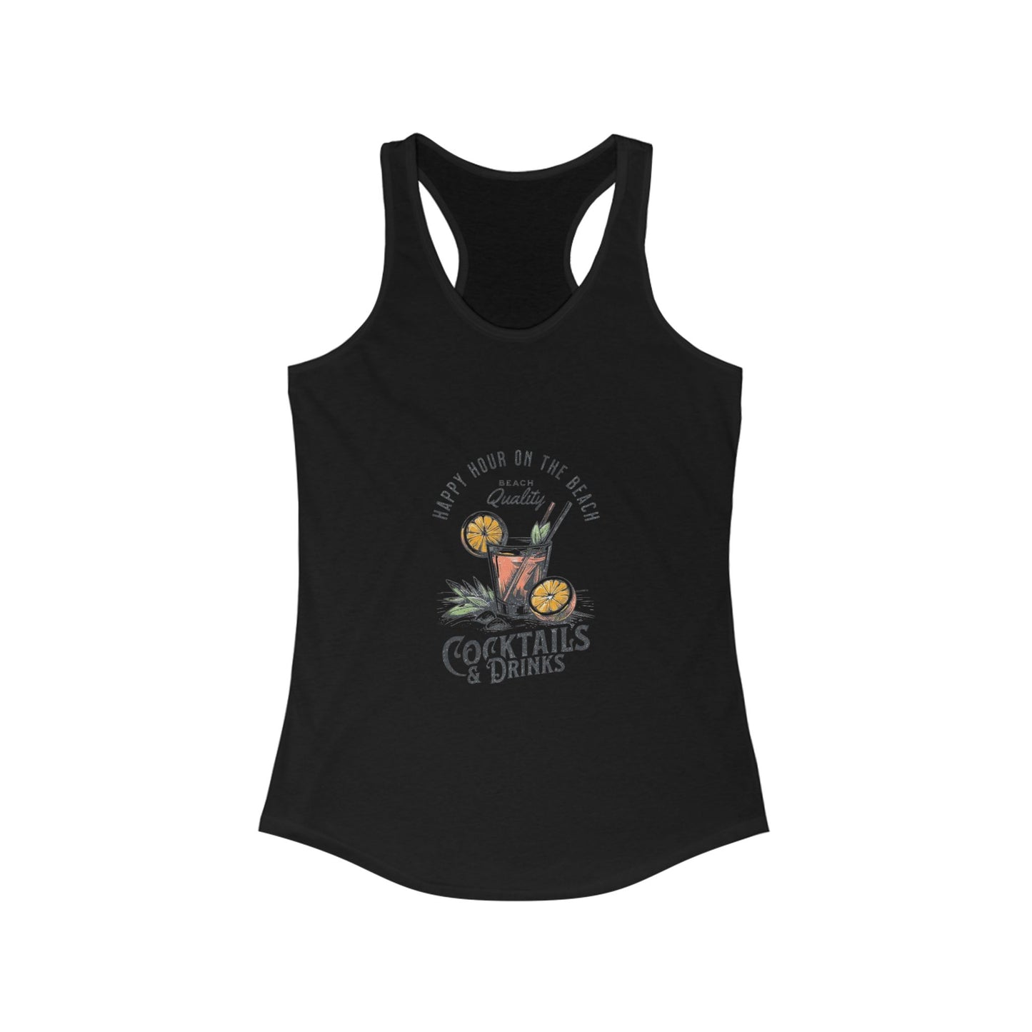 Cocktails & Drinks Women's Racerback Tank, Summer Vibes, Fun Party Top, Beach Wear, Gift for Her, Relaxed Fit Shirt