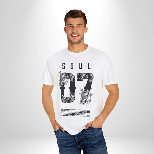 Soul 07 Floral Unisex T-Shirt, Vintage Style Tee, Everyday Casual Wear, Gift for Friends, Summer Fashion