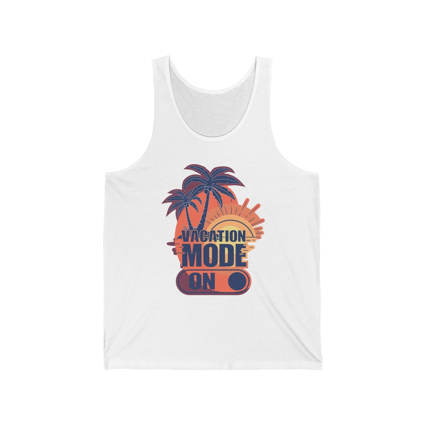 Vacation Mode On Unisex Jersey Tank Top | Beachwear, Summer Vibes, Casual Style, Gift for Travelers