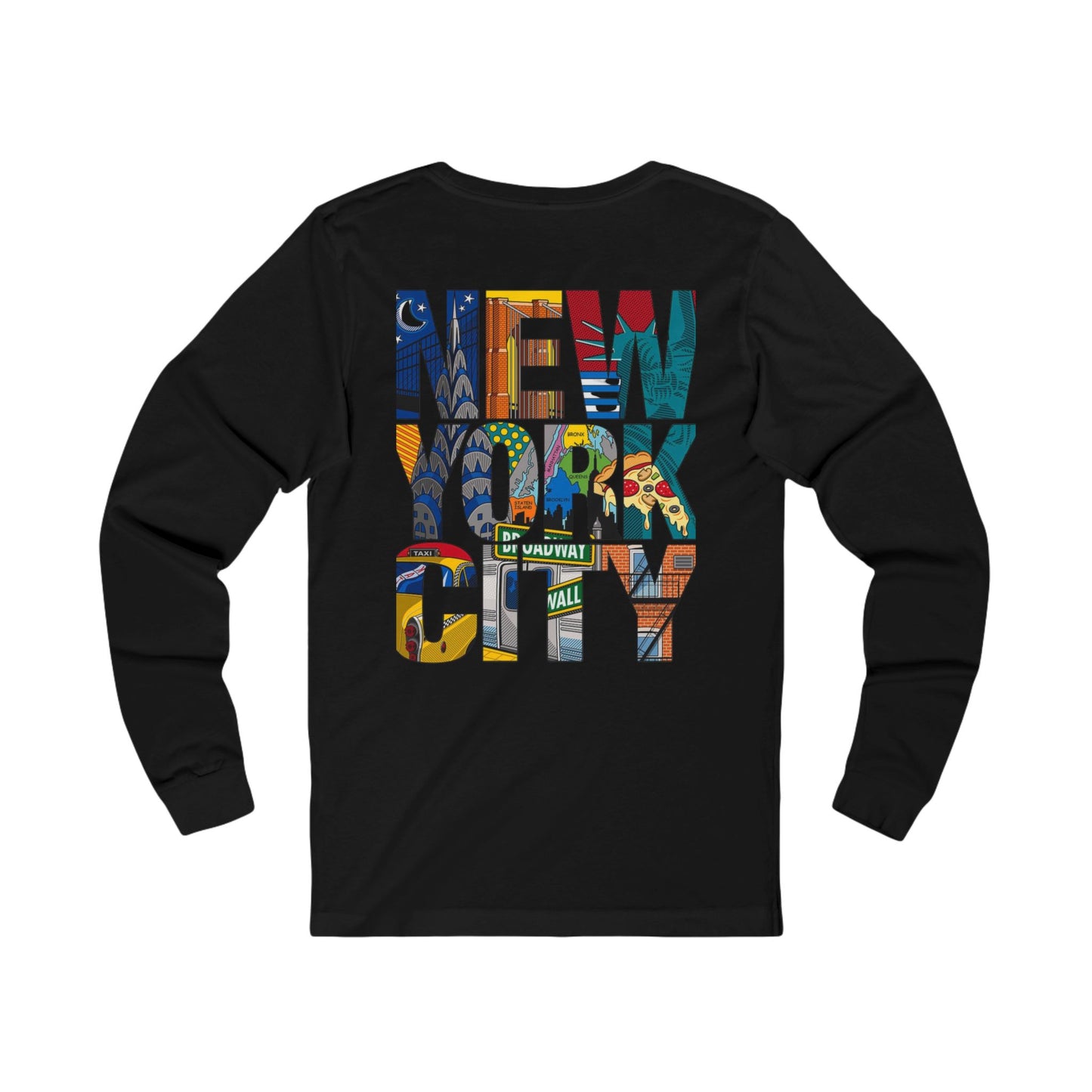 New York City Graphic Long Sleeve Tee, Unisex Fashion Shirt, NYC Gift, Travel Souvenir, Statement Wear, Casual Street Style