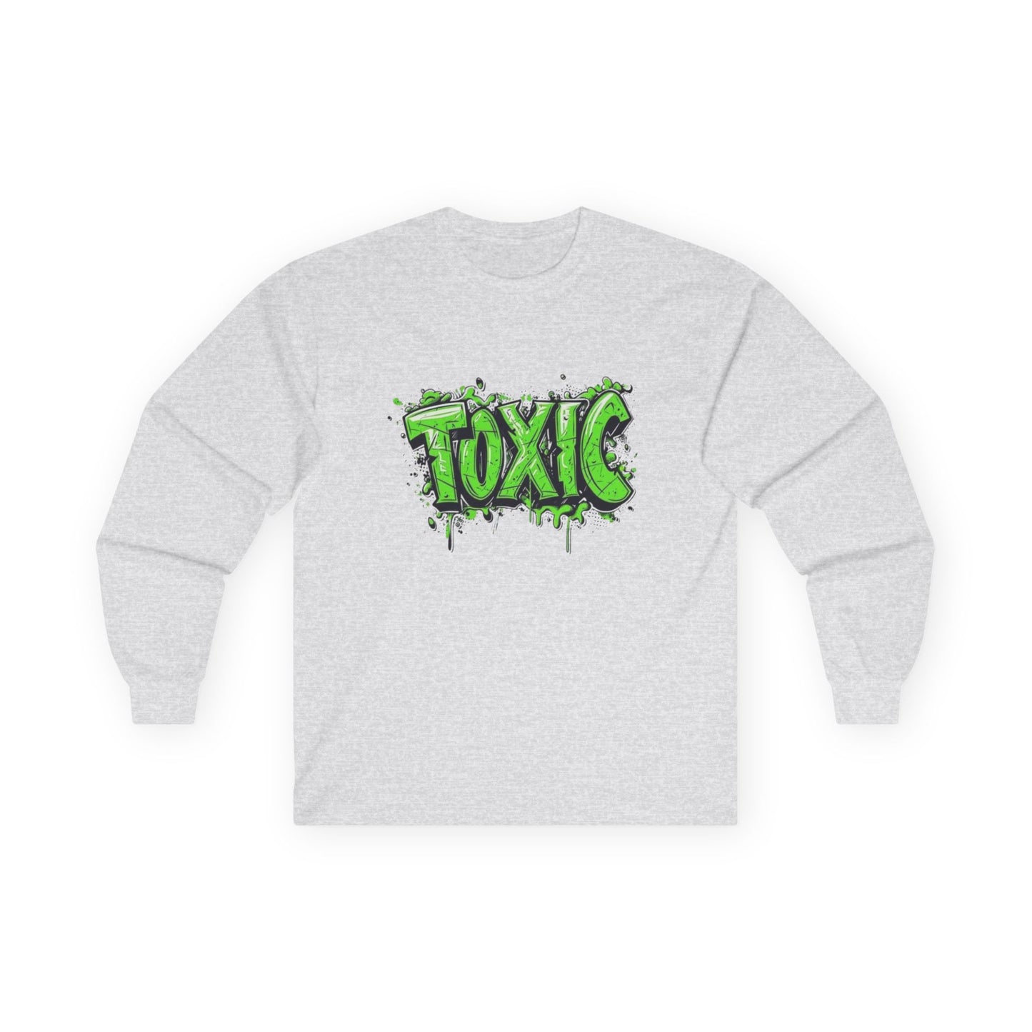 Toxic Graphic Long Sleeve Tee | Unisex T-Shirt, Casual Streetwear, Gift for Teens, Halloween Apparel, Edgy Fashion