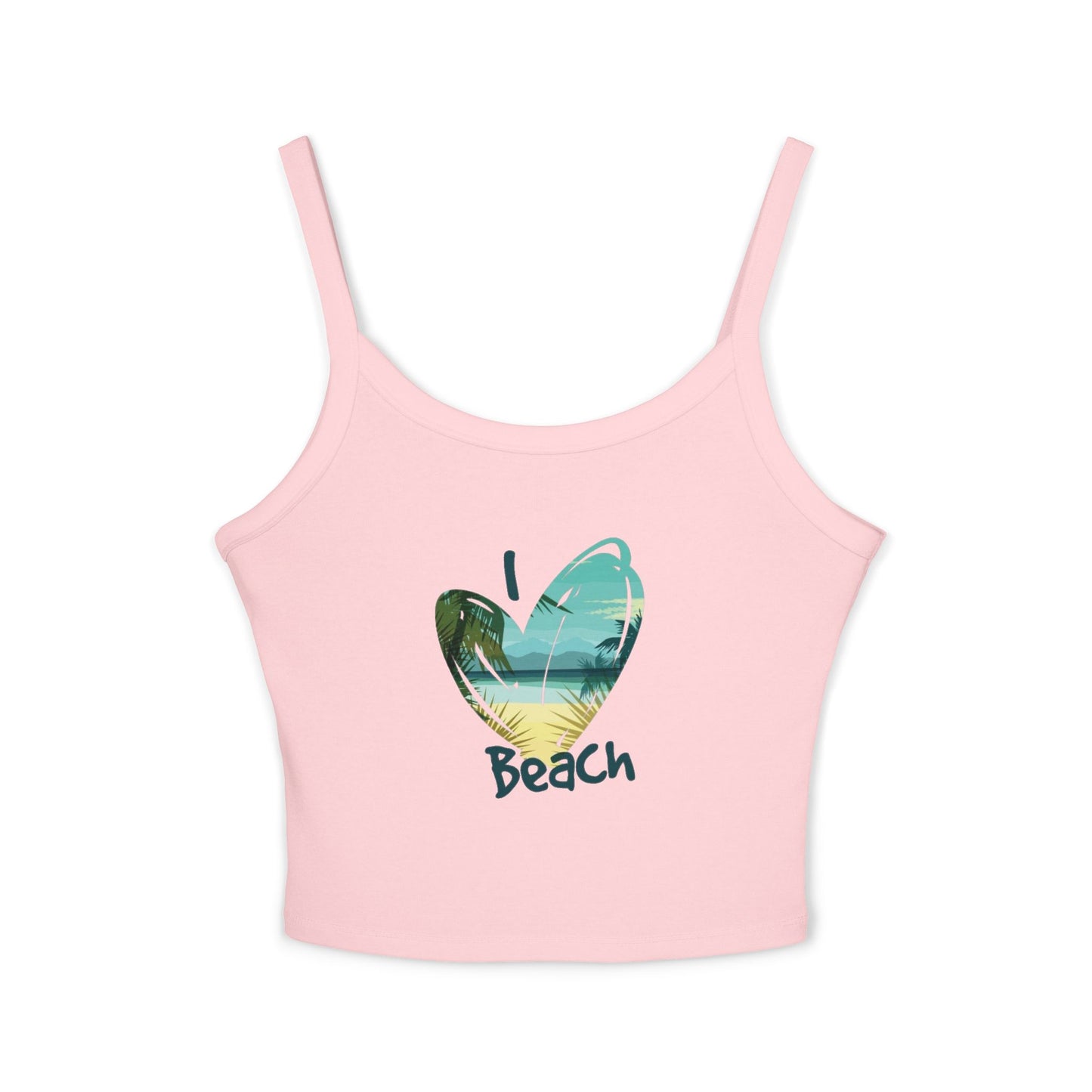Beach Love Spaghetti Strap Tank Top | Perfect Summer Wear, Vacation Outfit, Cute Beach Top, Gift for Beach Lovers, Casual Summer Style