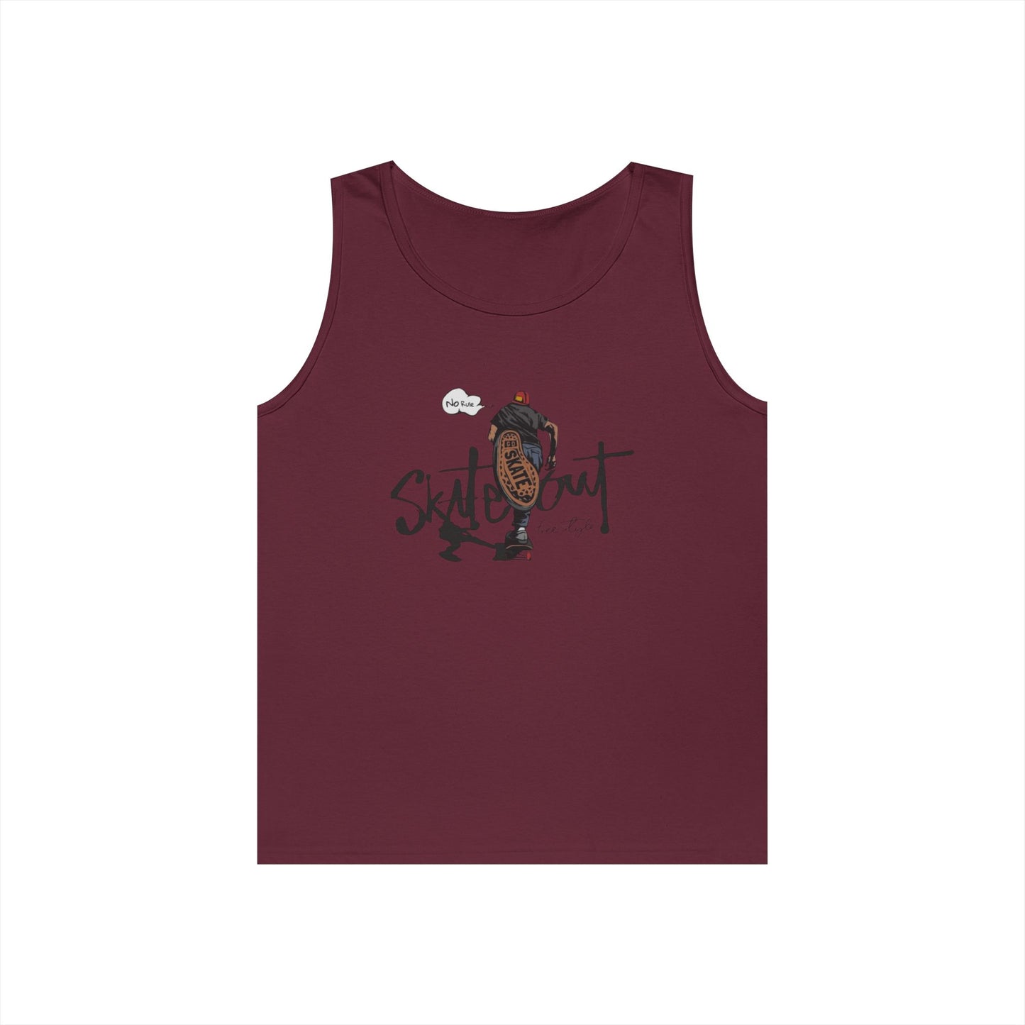 Skateboarder Unisex Heavy Cotton Tank Top - Perfect for Summer, Casual Outfits, Skate Culture, Gift for Skate Lovers, Streetwear Essentials