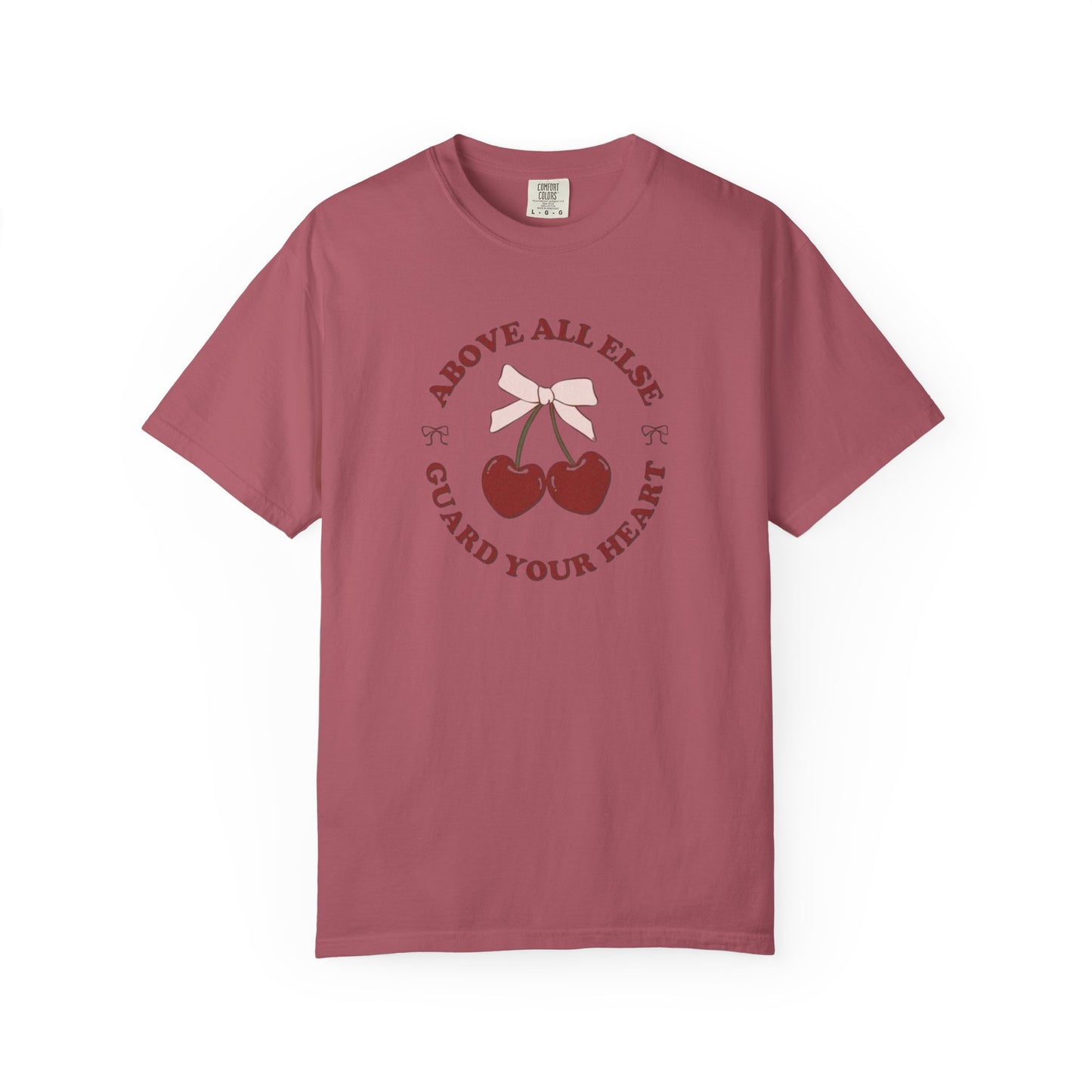 Cherry Heart T-Shirt, Cute Graphic Tee, Casual Outfit, Gift for Her, Valentine's Day Top, Summer Fashion