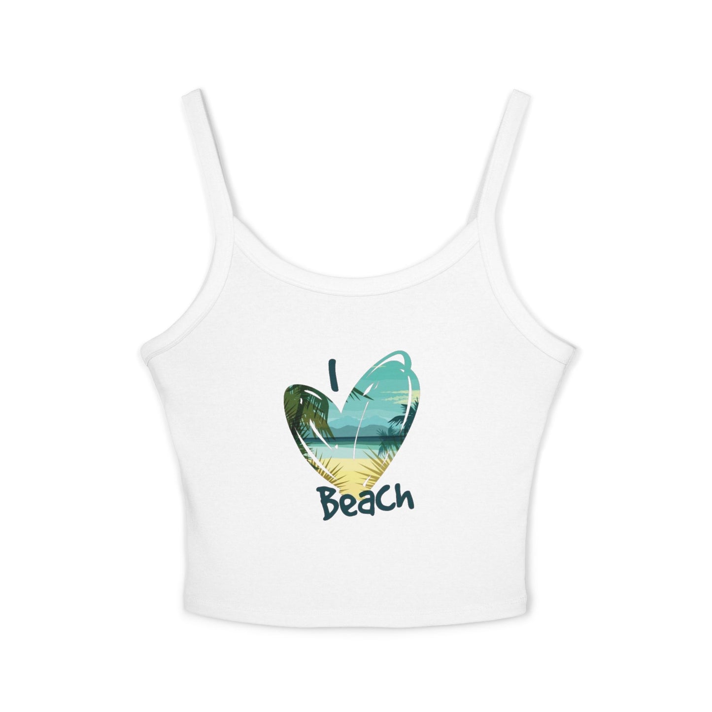 Beach Love Spaghetti Strap Tank Top | Perfect Summer Wear, Vacation Outfit, Cute Beach Top, Gift for Beach Lovers, Casual Summer Style