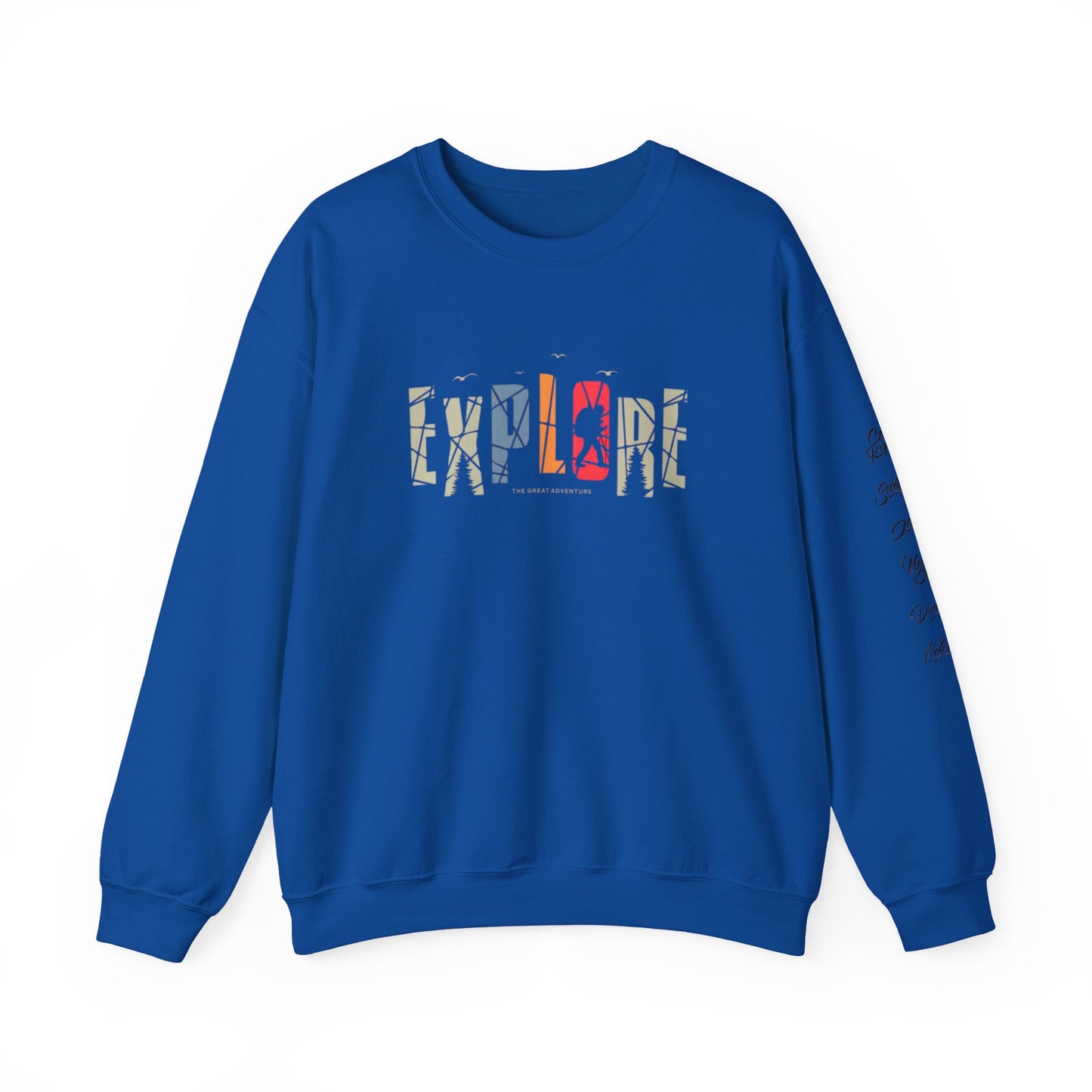 Explore Adventure Crewneck Sweatshirt, Cozy Gift for Travelers, Warm Casual Wear, Outdoor Activities, Perfect for Fall & Winter