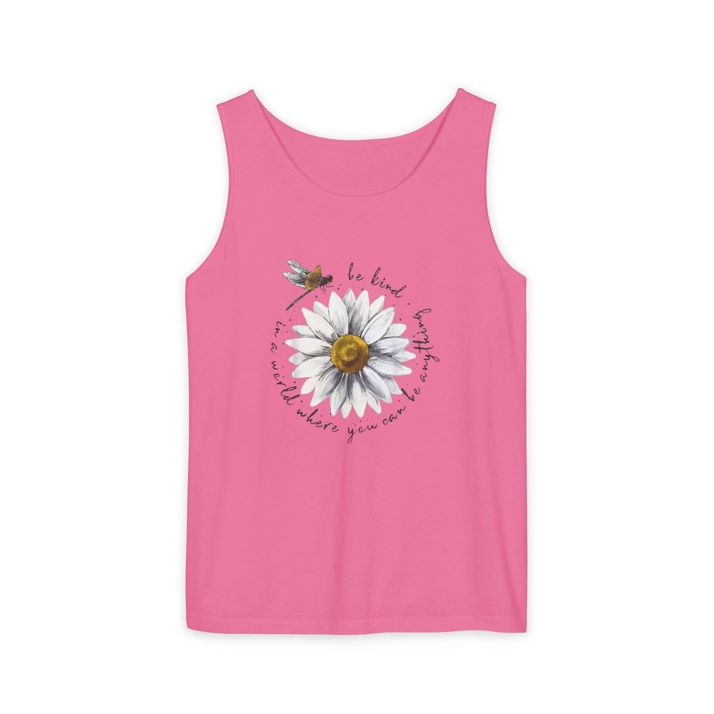 Kindness Floral Tank Top for Summer, Casual Wear, Gift for Her, Eco-Friendly Fashion, Beach Vacation Outfit, Inspirational Apparel