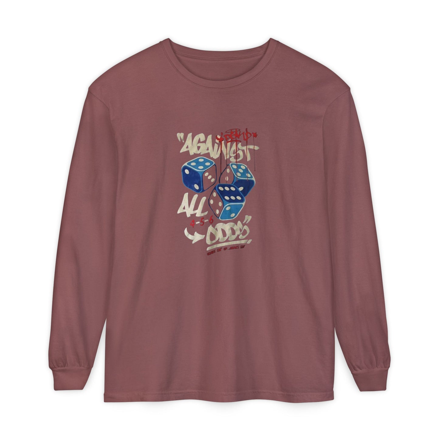 Lucky Dice Long Sleeve Tee, Unisex Shirt, Game Night Apparel, Casual Outfit, Gift for Gamers, Fun Retro Vibes