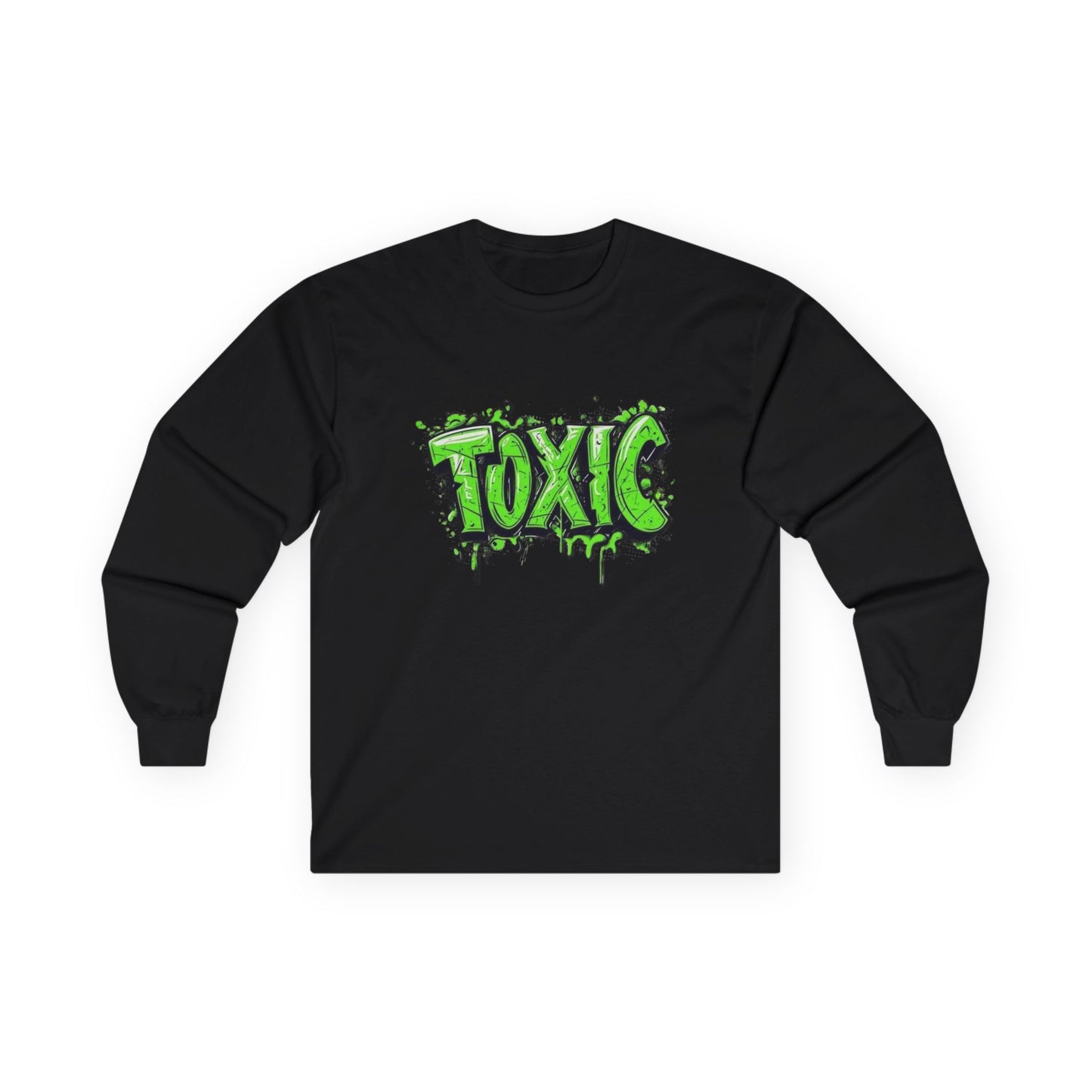 Toxic Graphic Long Sleeve Tee | Unisex T-Shirt, Casual Streetwear, Gift for Teens, Halloween Apparel, Edgy Fashion