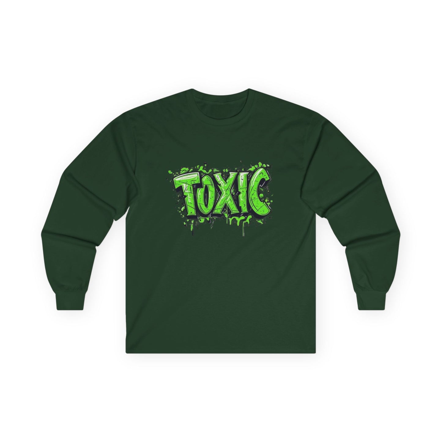 Toxic Graphic Long Sleeve Tee | Unisex T-Shirt, Casual Streetwear, Gift for Teens, Halloween Apparel, Edgy Fashion