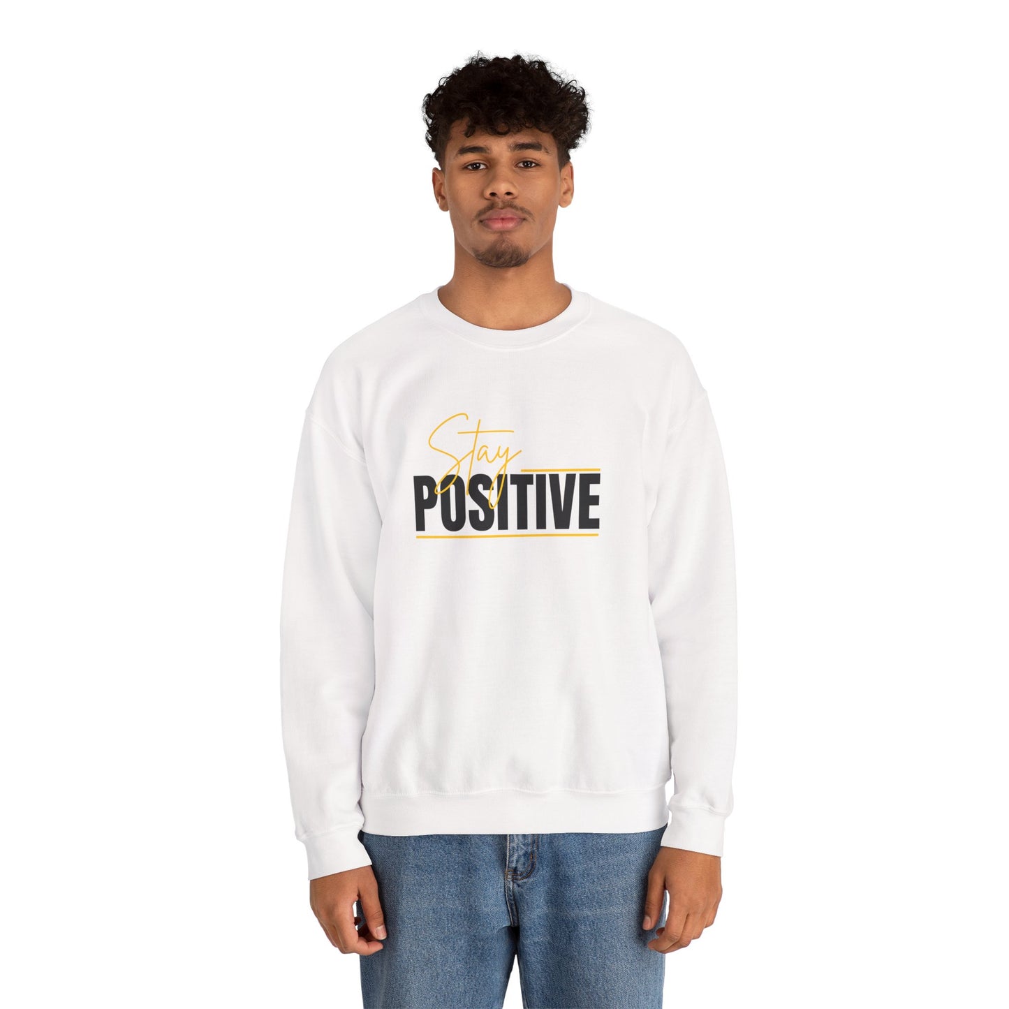 Stay Positive Crewneck Sweatshirt, Unisex Sweatshirt, Motivational Apparel, Cozy Gift, Casualwear, Everyday Comfort