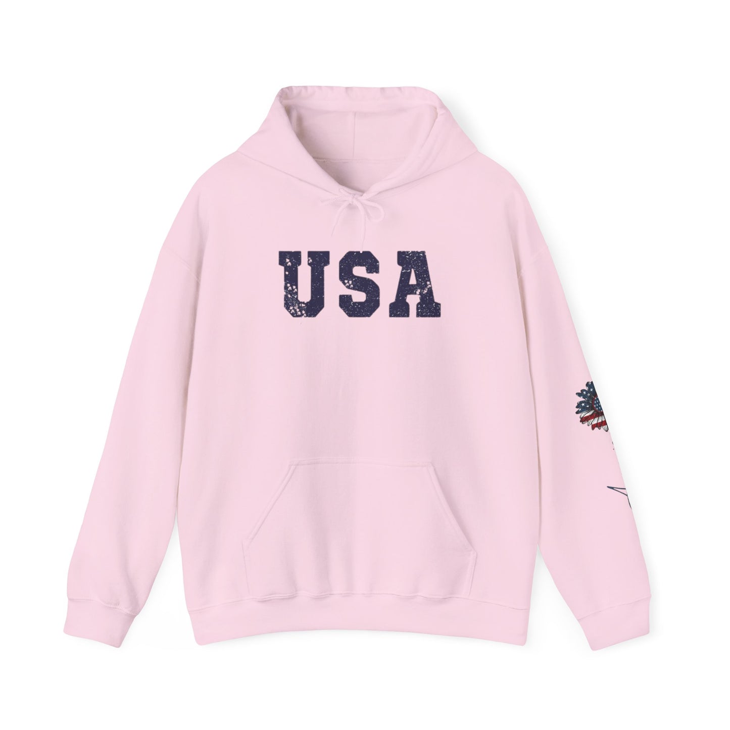 USA All American Girl Hoodie - Unisex Heavy Blend Sweatshirt, Patriotic Apparel, 4th of July Outfit, Casual Wear, Gift for Her