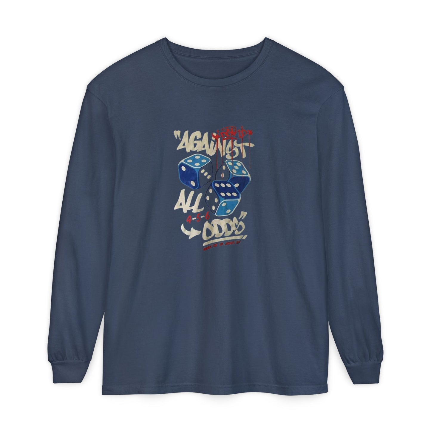 Lucky Dice Long Sleeve Tee, Unisex Shirt, Game Night Apparel, Casual Outfit, Gift for Gamers, Fun Retro Vibes
