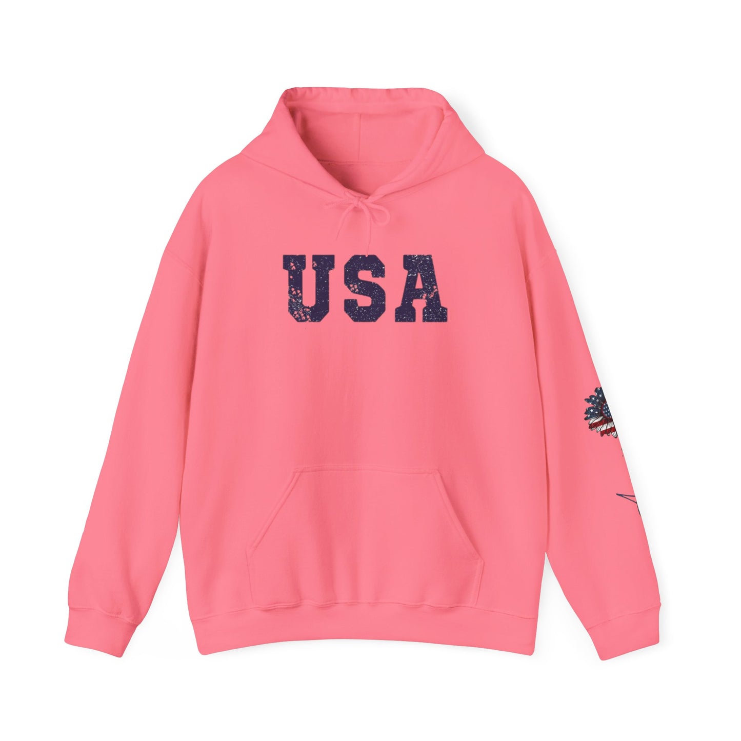 USA All American Girl Hoodie - Unisex Heavy Blend Sweatshirt, Patriotic Apparel, 4th of July Outfit, Casual Wear, Gift for Her