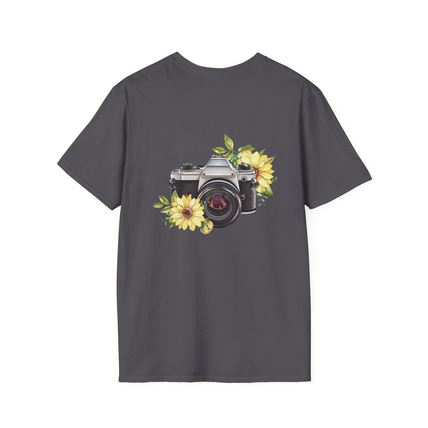 Inspirational Photography T-Shirt, Unisex Tee, Gifts for Photographers, Floral Camera Graphic, Motivational Quote Shirt