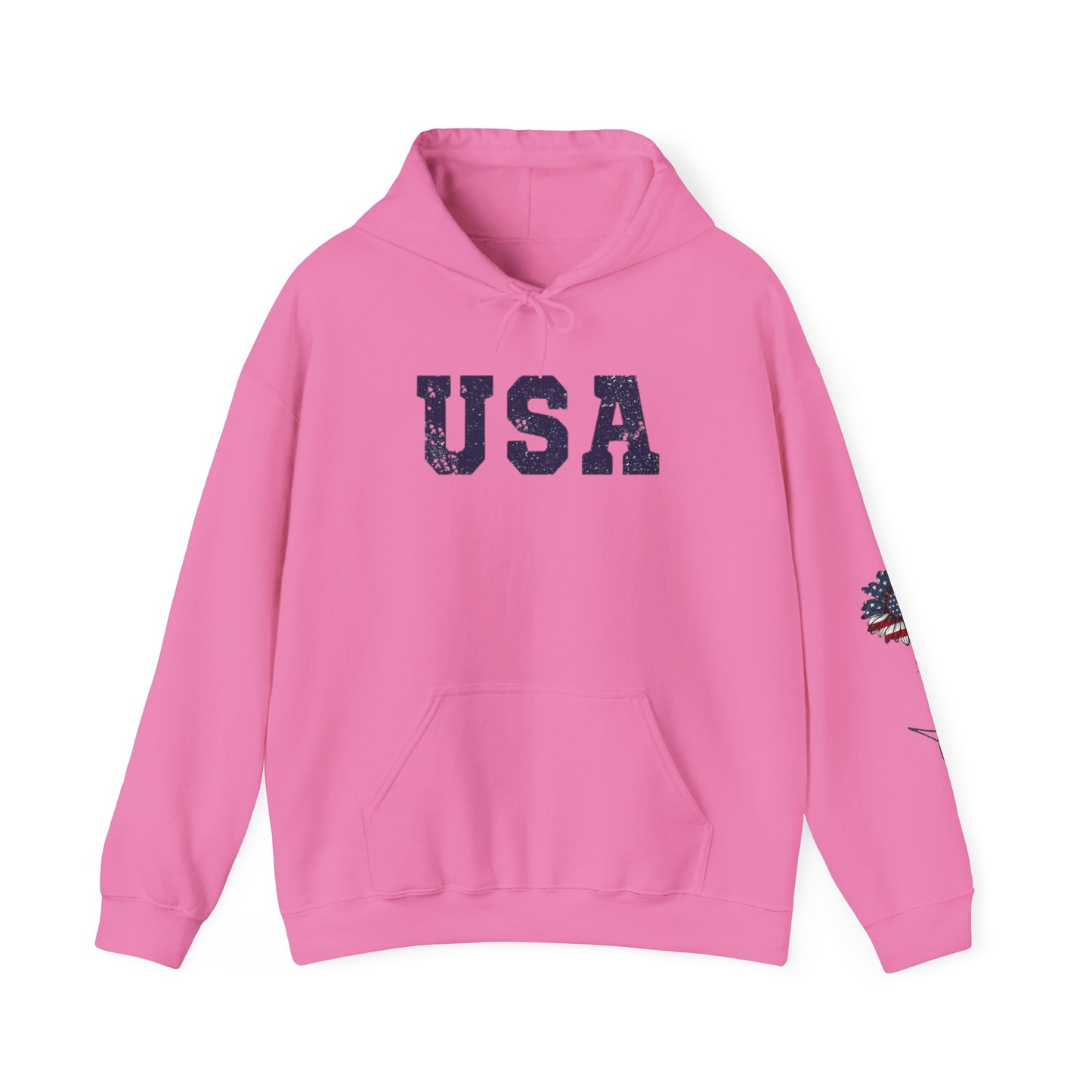 USA All American Girl Hoodie - Unisex Heavy Blend Sweatshirt, Patriotic Apparel, 4th of July Outfit, Casual Wear, Gift for Her