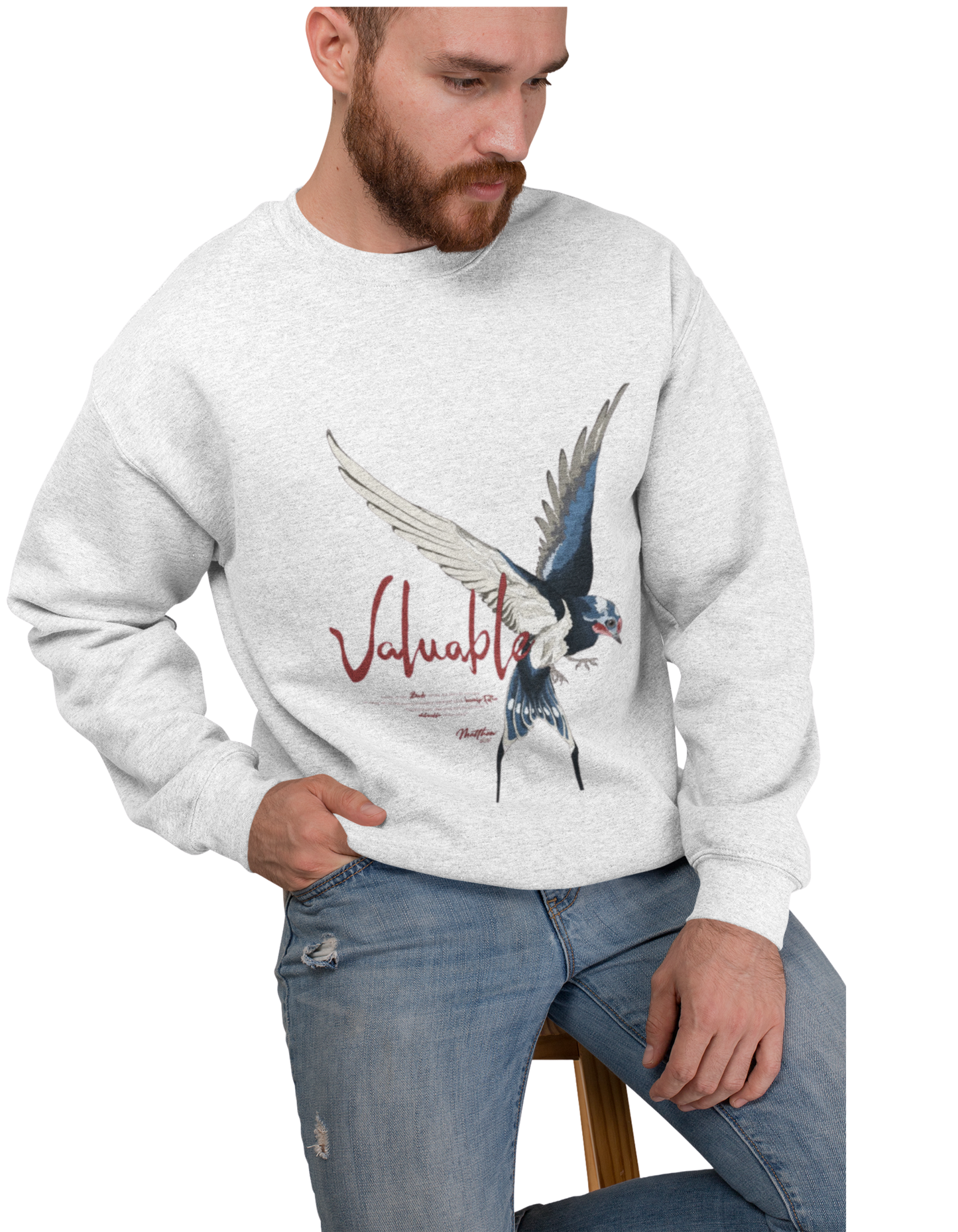 Valuable Winged Sweatshirt | Unisex Crewneck | Cozy Gift, Casual Wear, Bird Lovers, Fall Fashion, Unique Artwork
